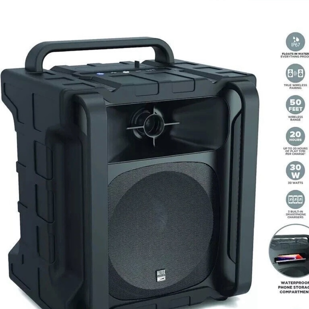 Black Portable Bluetooth Speaker